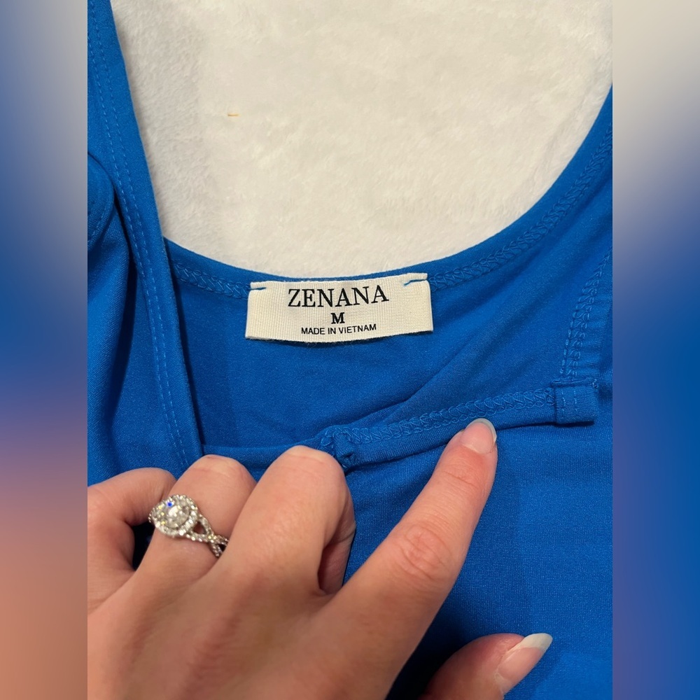 BRAND NEW Royal Blue Zenana Bodysuit - Size Medium - Picture 4 of 10